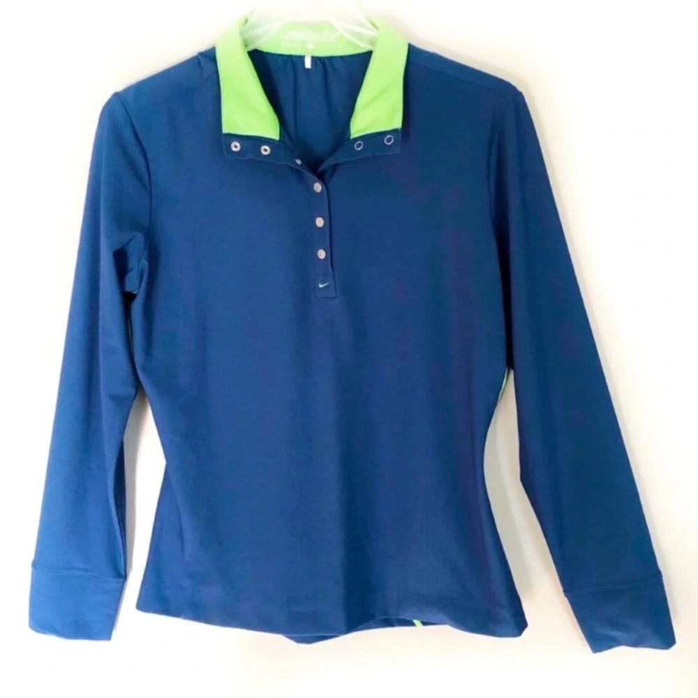 Nike Long Sleeve Golf Shirt Collared Blue Small Women’s Womens S